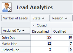 sales crm leads pivot table